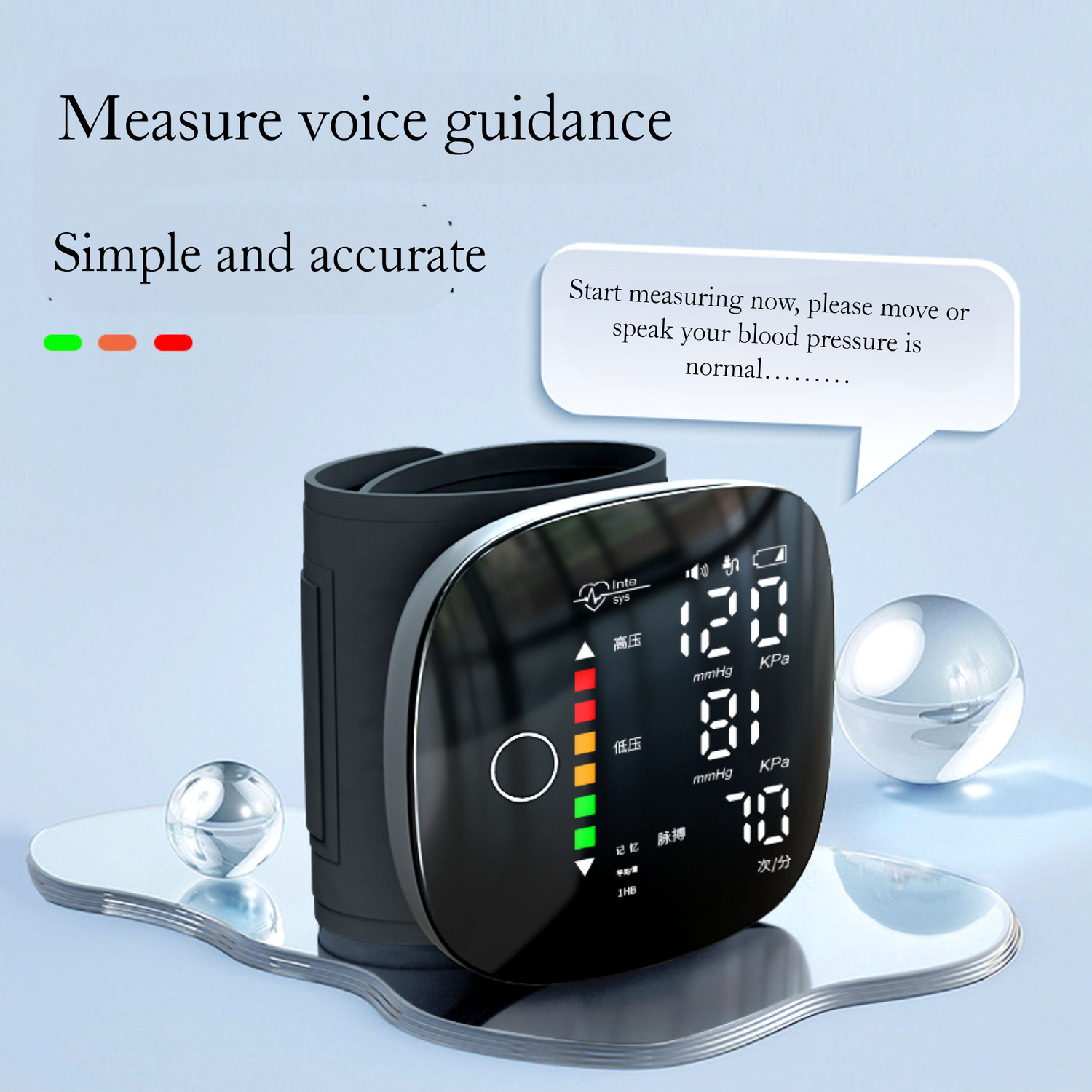 Image of Accutrust Digital Wrist Blood Pressure Monitor LED Display, Memory Function & USB Charging AC-WB10 Niki Bp Monitor