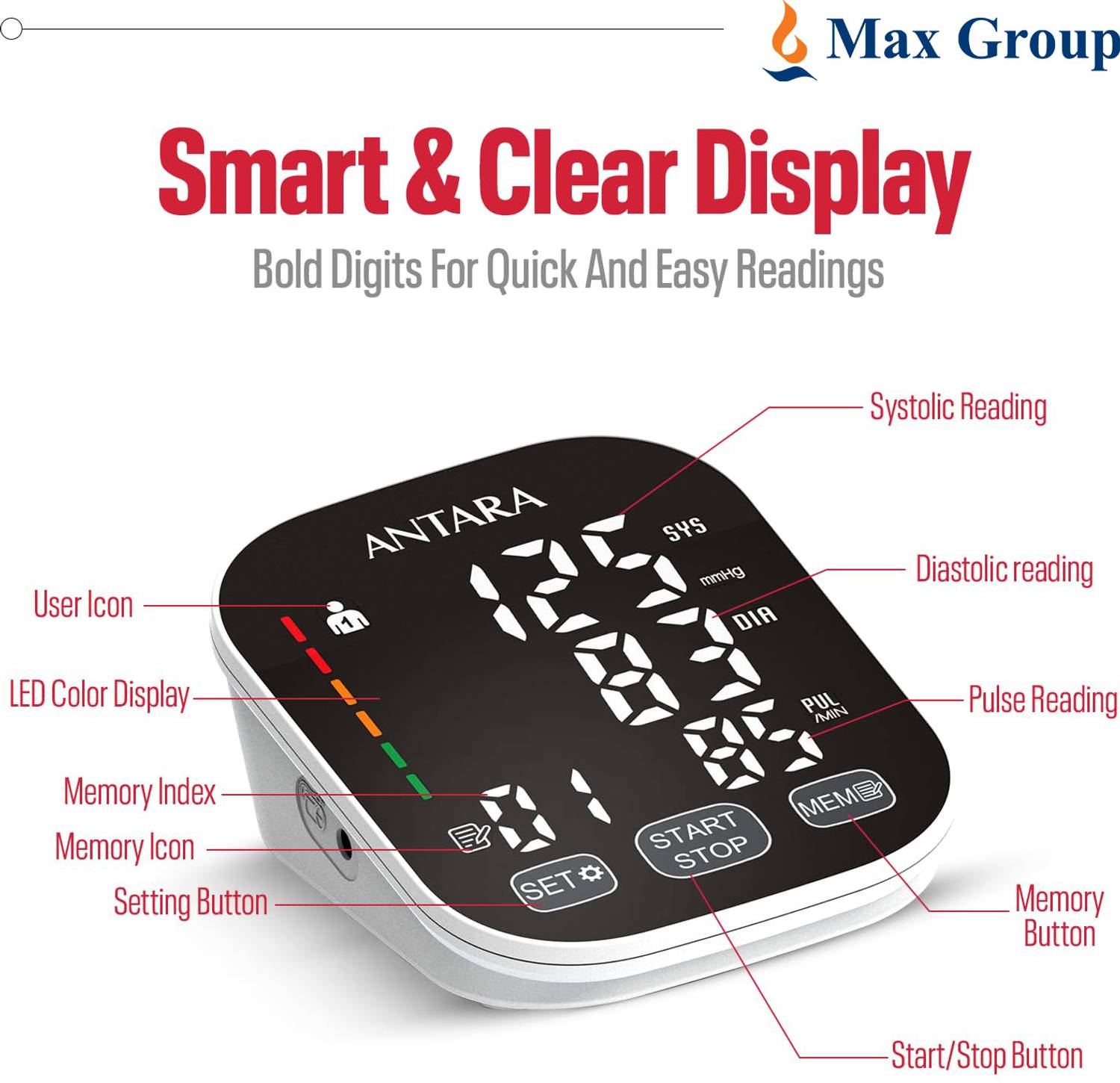 AGEasy (Max Group) Automatic Digital Blood Pressure Machine Batte... more