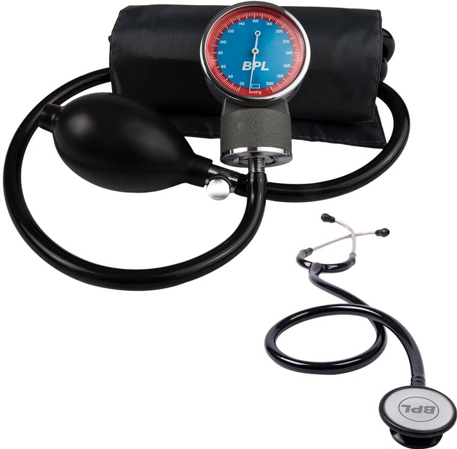 BPL Medical Technologies Aneroid Sphygmomanometer Manual Blood Pressure Monitor and Stethoscope Aneroid Sphygmomanometer and ST-01 DIA Cast Stethoscope Bp Monitor