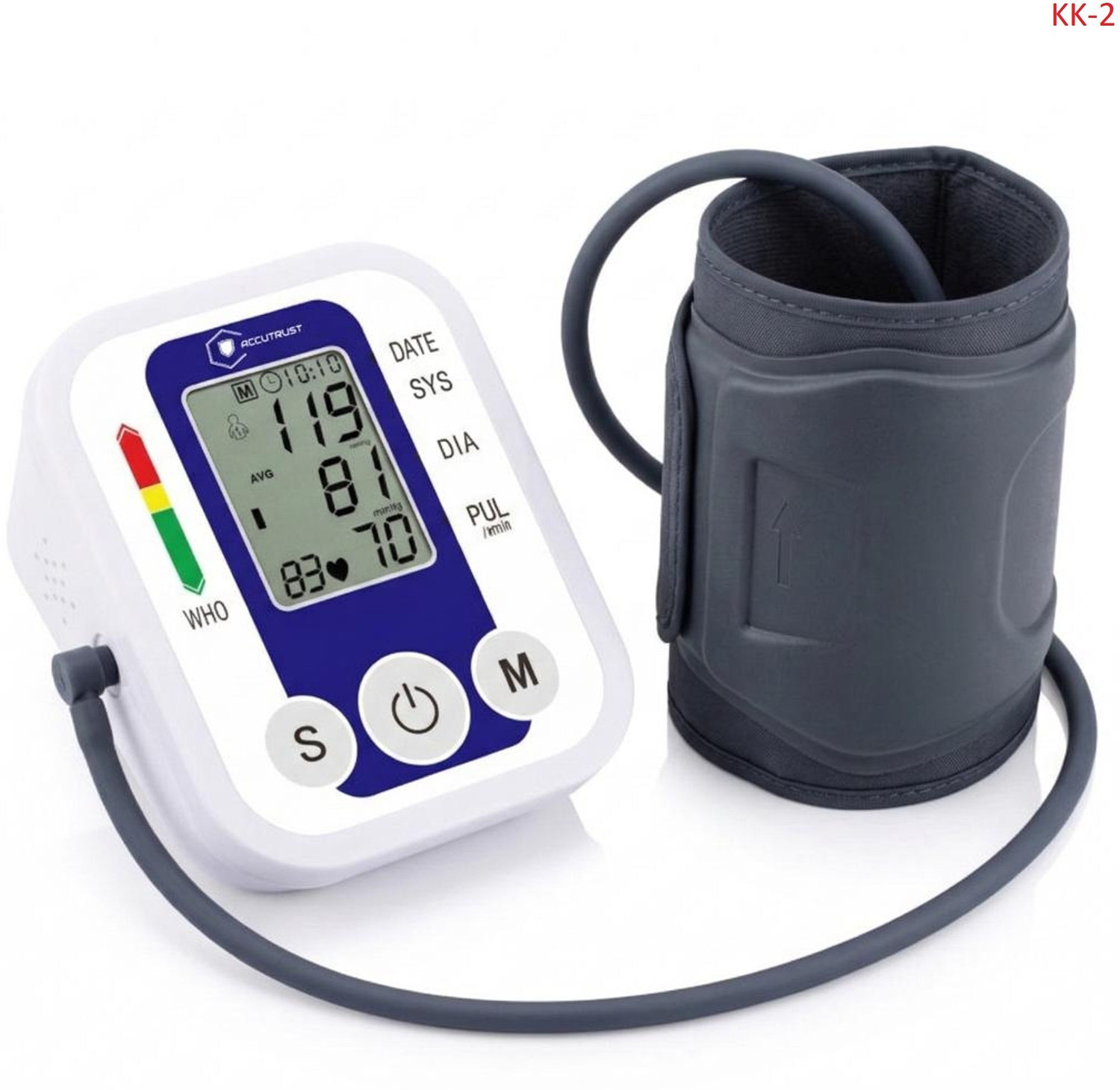 Image of Accutrust Automatic Digital Blood Pressure Monitor Machine for Upper Arm with Large LCD Display, Heartbeat Detection & Memory Function Bp Monitor