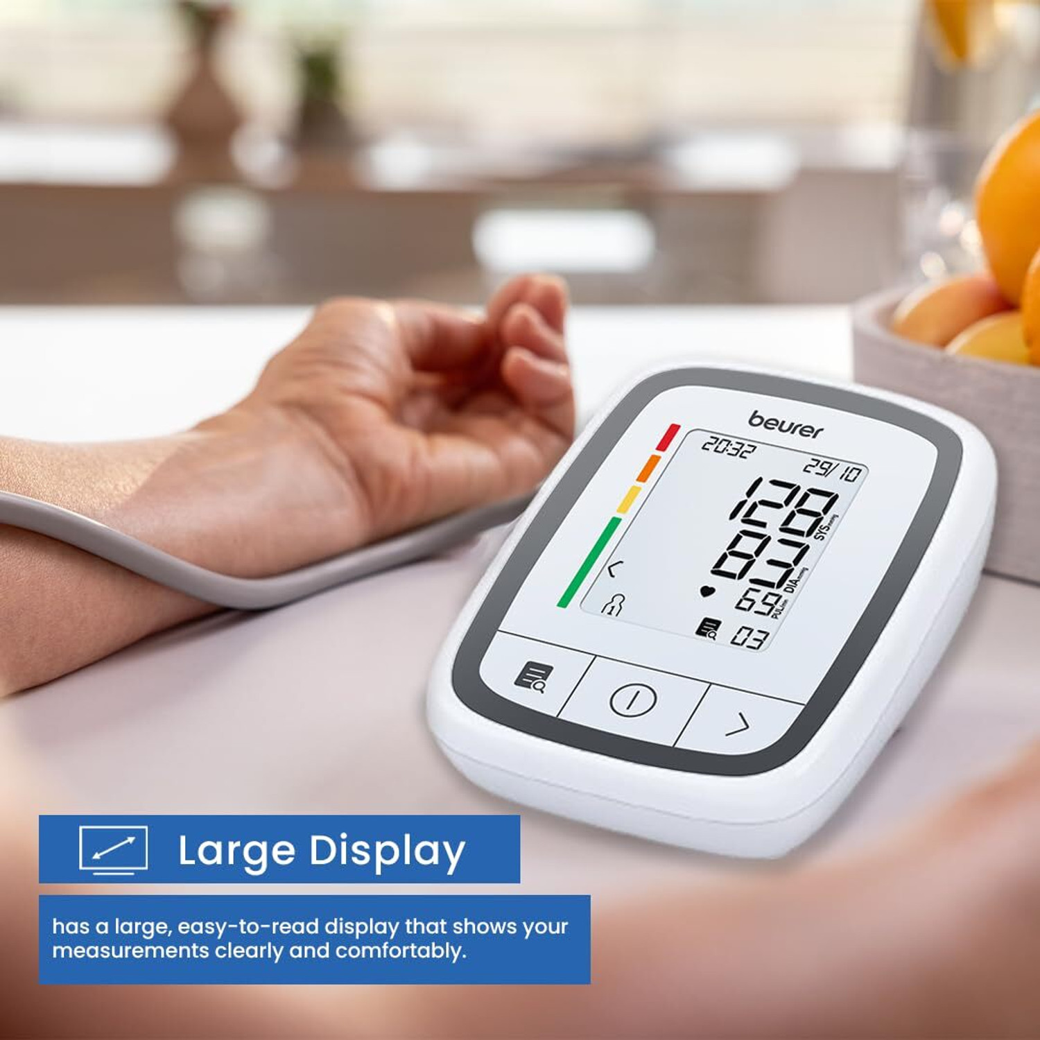 Image of Beurer BM 32 Upper arm blood pressure monitor I German Engineering I Irregular heartbeat detection possible I Risk Indicator I Bp Monitor