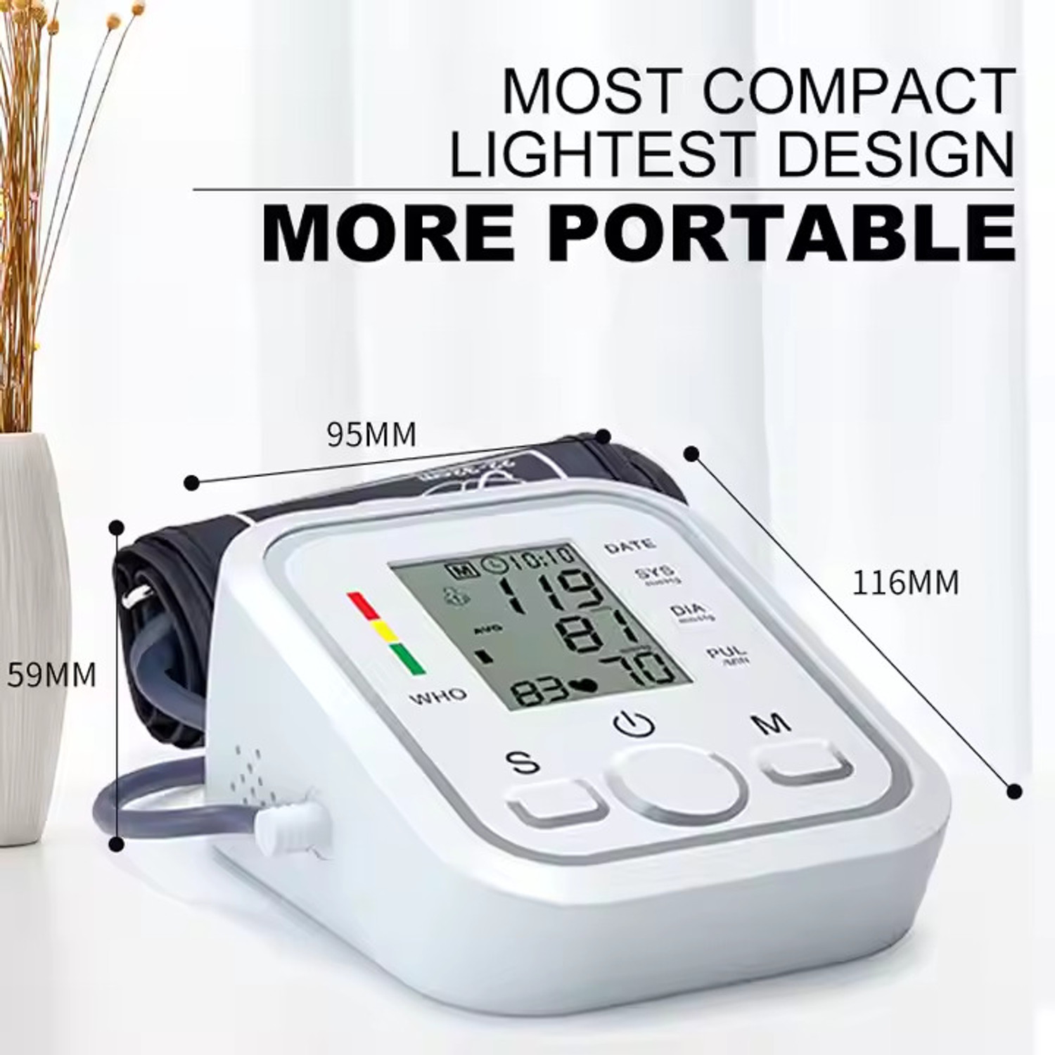 Image of HEALBIRD Fully Automatic BP Monitor ,Large Cuff Digital Upper Arm BP Machine|Hypertension Machine with Voice Broadcast{Batteries are not included in the Box} Bp Monitor