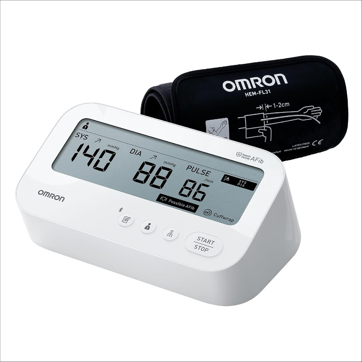 Image of OMRON HEM-7194T1 Digital Bp Monitor with AFib Detection, IntelliWrap 360 Accuracy Cuff HEM-7194T1 FL Bp Monitor