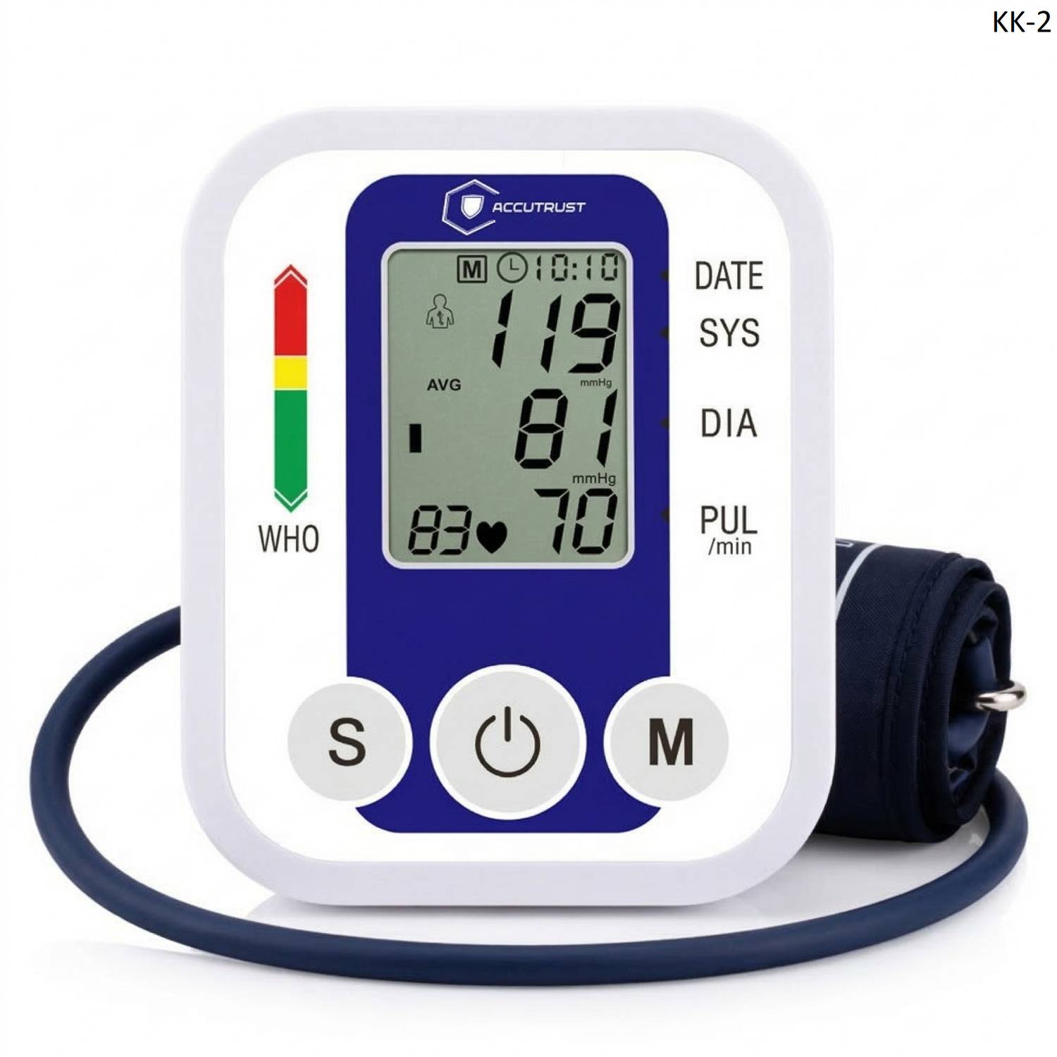 Accutrust KK-2 Digital Blood Pressure Monitor, Upper Arm Style with LCD Display, WHO Indicator Bp Monitor