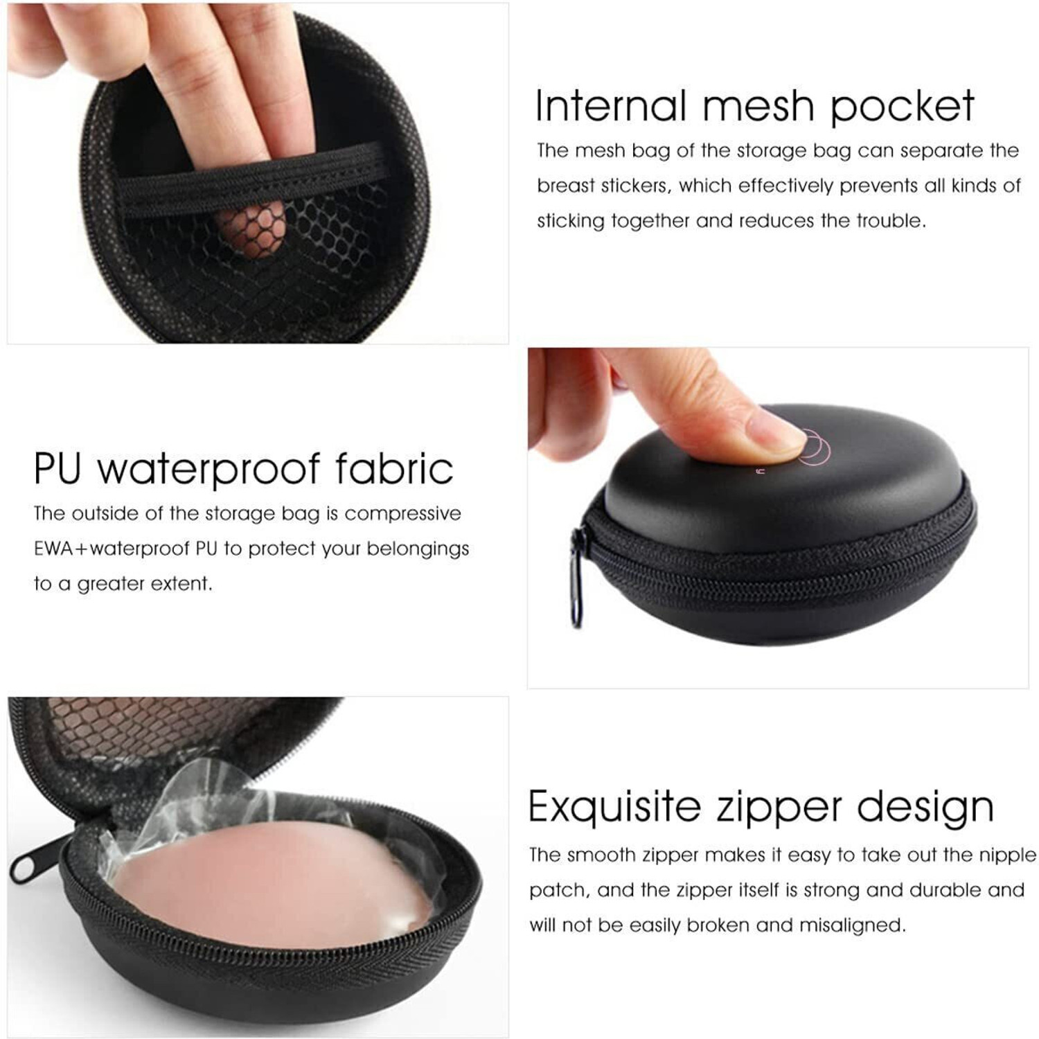 Image of LIJIE 2 Pair Women's Reusable Silicone Covers With Case Silicone Peel and Stick Bra Petals