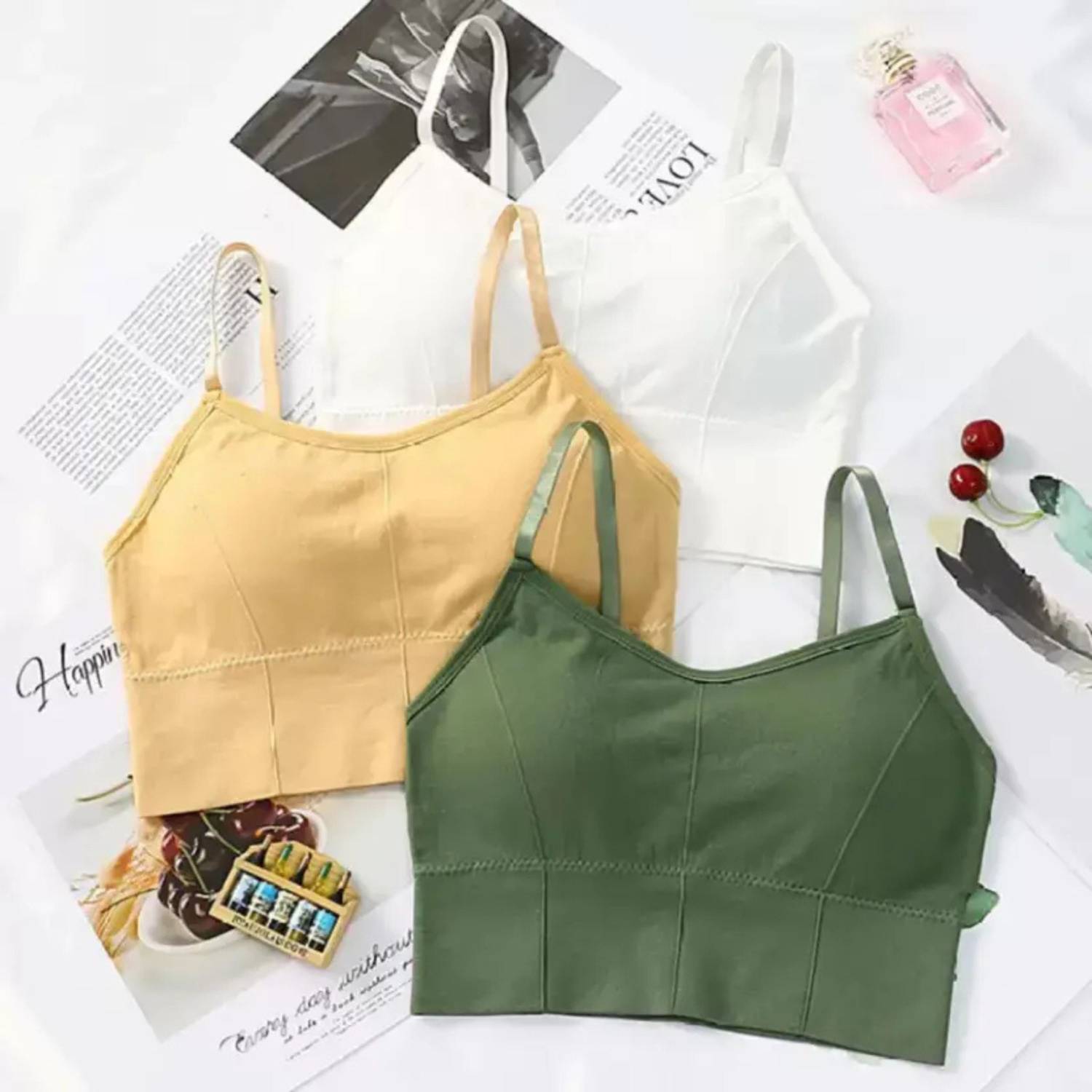 AMORIA 646 Women Lightly Padded Bra, Slip-on Comfortable Sports Bra Women Full Coverage Lightly Padded Bra