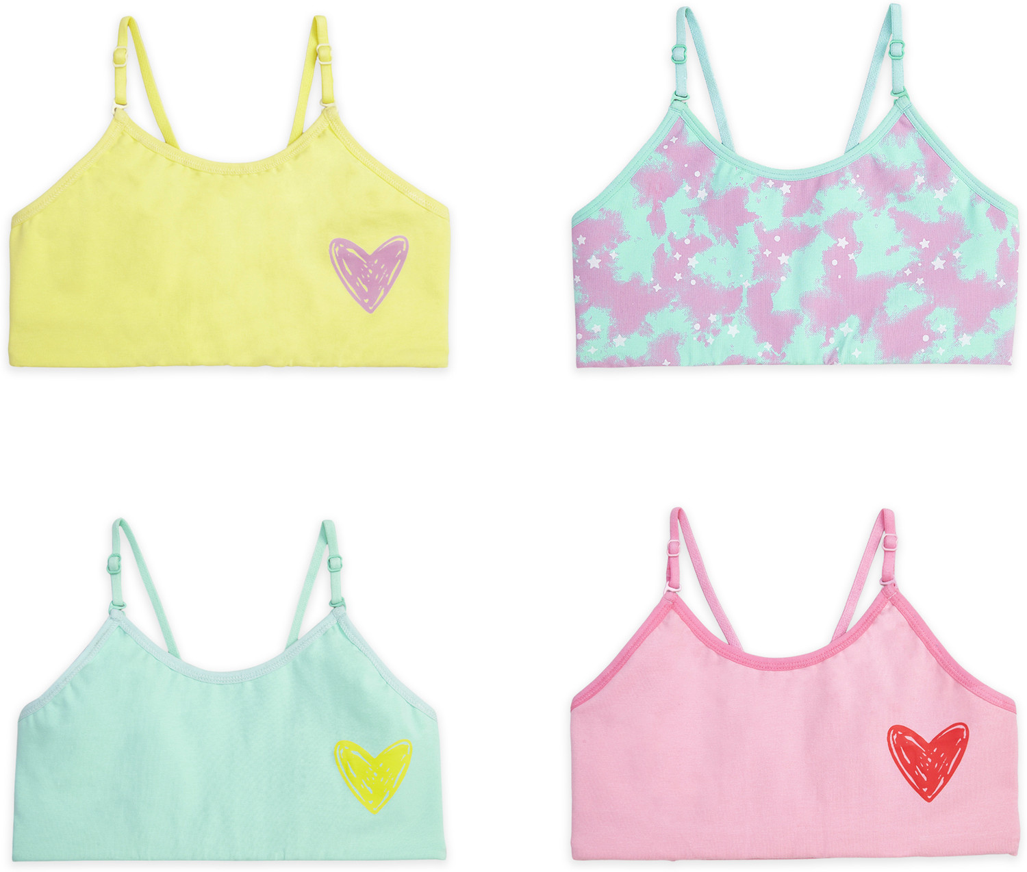 Image of YouGotPlanB TBS-TyedyeHearts-8-10 Girls Training /Beginners Non Padded Bra
