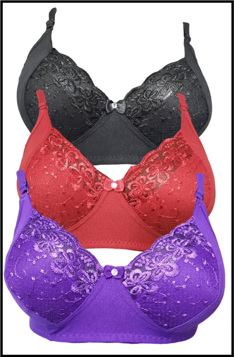 BLUE-WELL Women Full Coverage Non Padded Bra