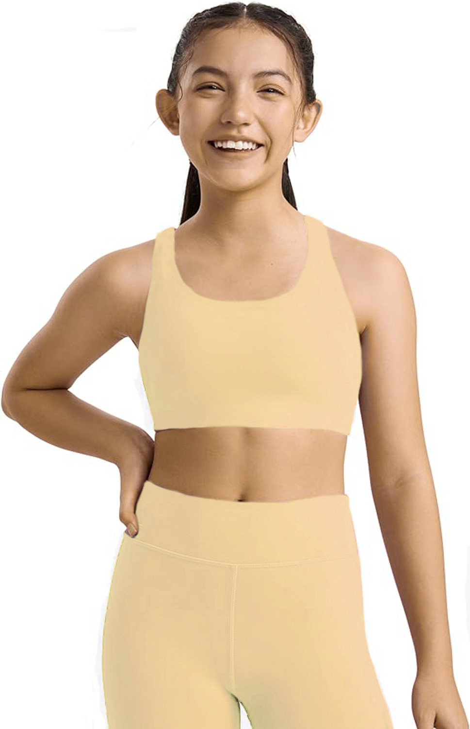 Image of BRAAFEE Pack of 3 Girls Non Padded fully stretchable High Coverage Bra (Multicolor) Girls Sports Non Padded Bra