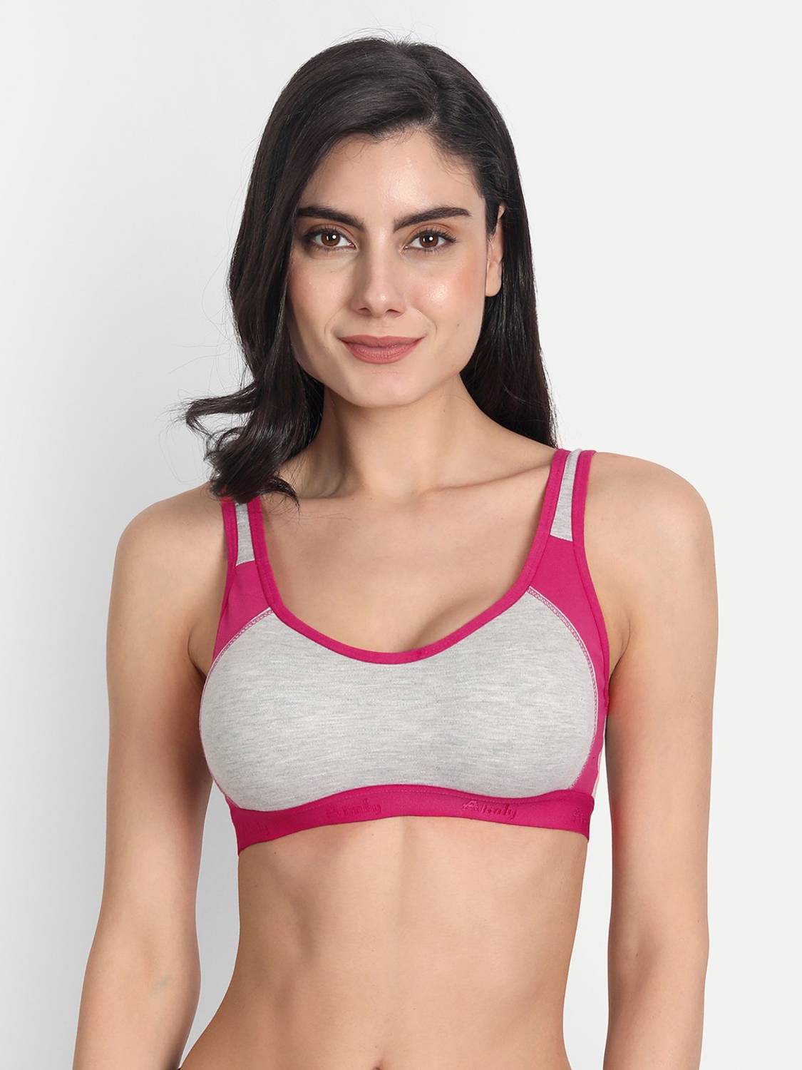 Aimly Women's Cotton Seamless Non-Padded Full Coverage Sports Bra (PACK OF 2) Women Sports Non Padded Bra