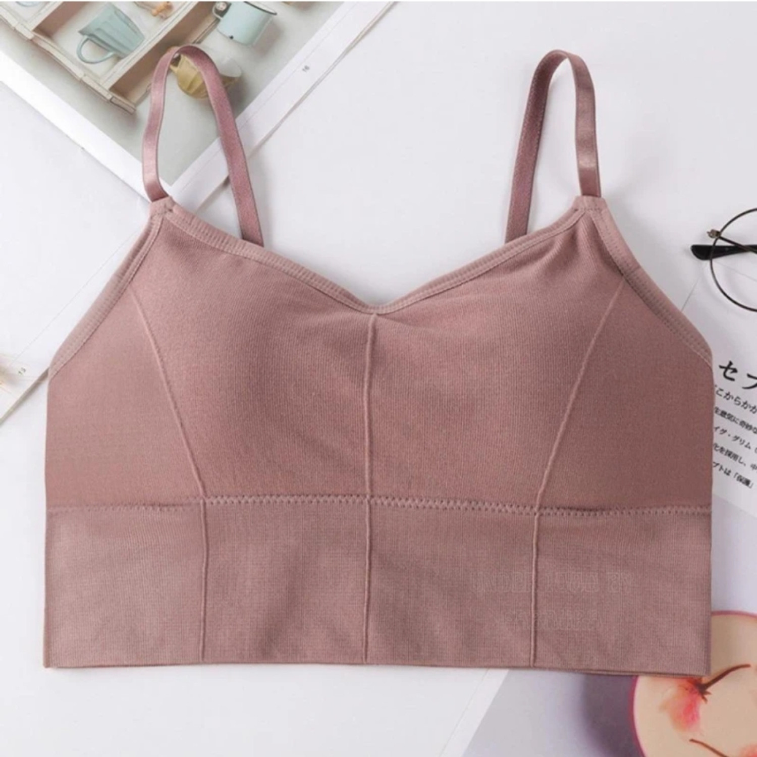 Image of SAARWEAR Pack of 3 Women Bralette Lightly Padded Bra (Grey, Black, Pink)