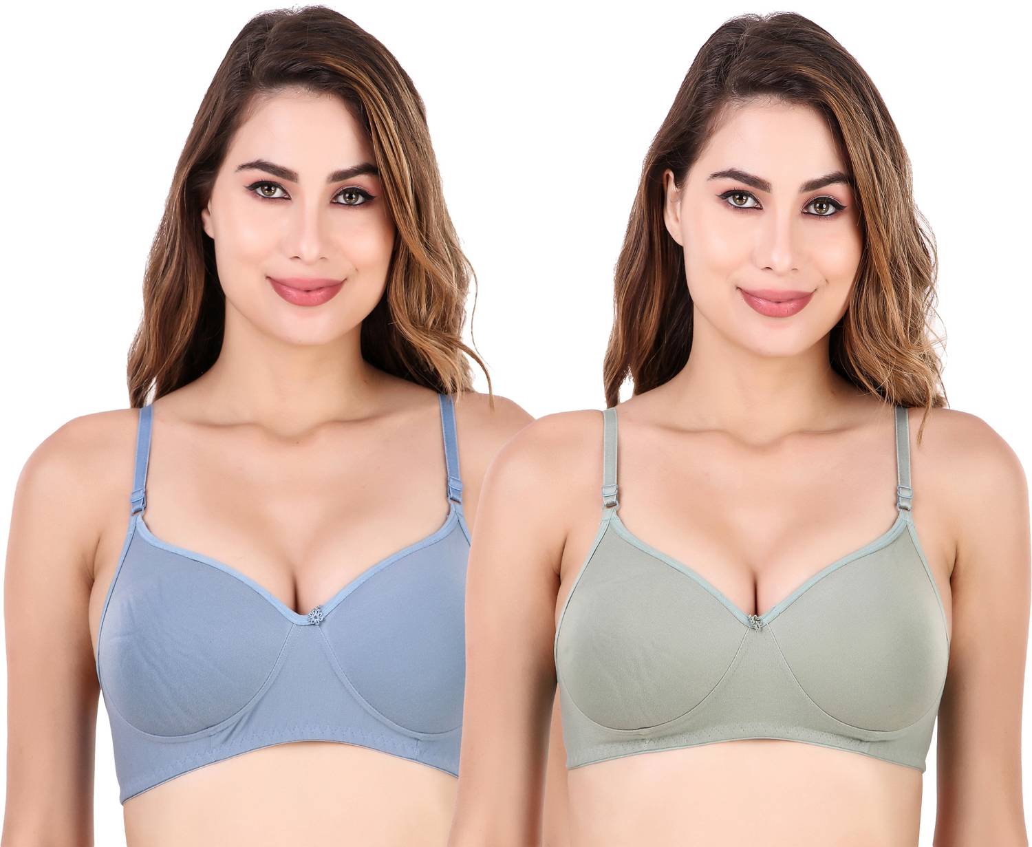 Aayat Enterprises Pack of 2 Padded Bra Cotton Bra Women Everyday Lightly Padded Bra