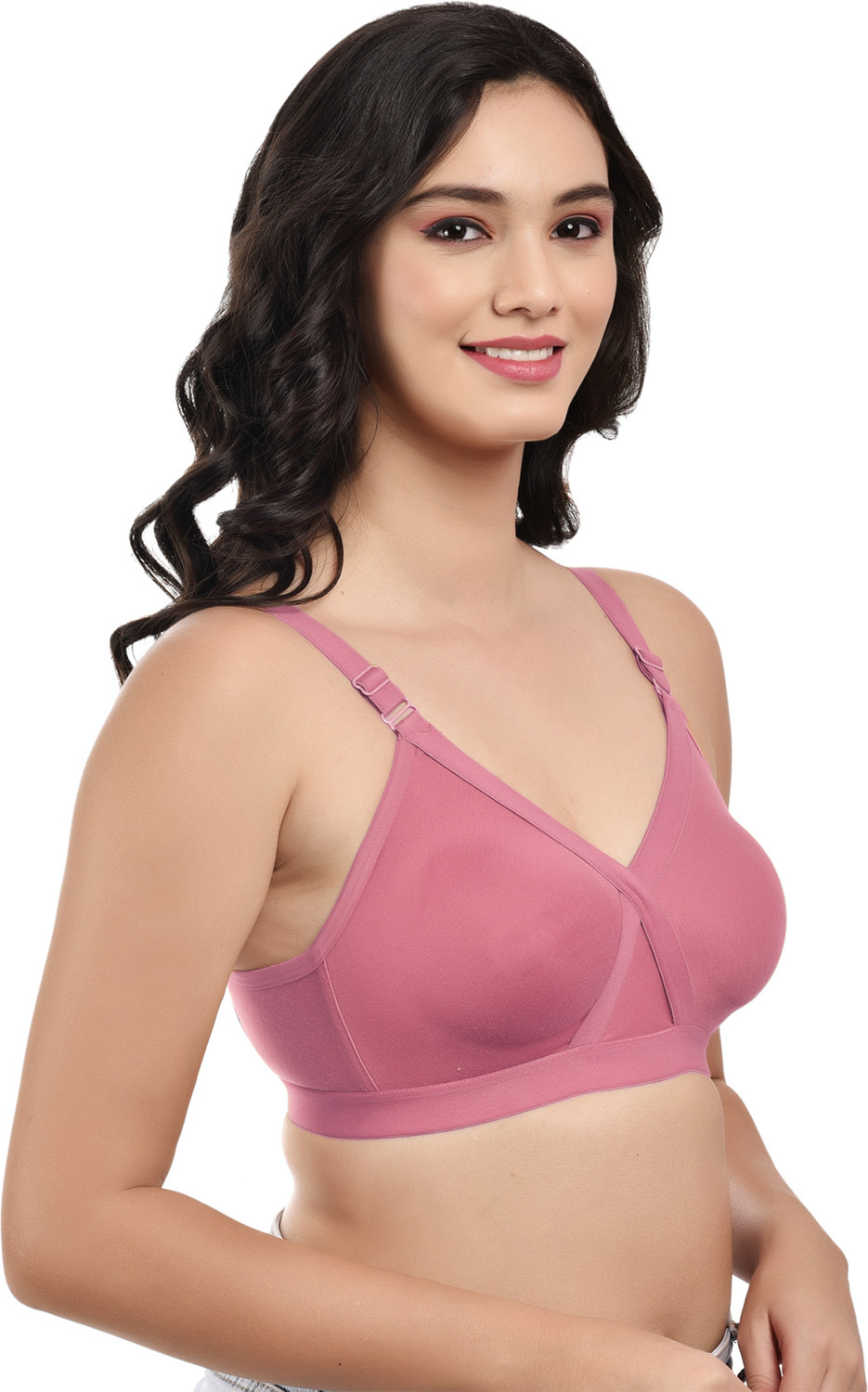 Image of BOOMSHY Women's Non Padded Wire Free Bra Solid Full Coverage Bra Combo Pack of 3 Women Full Coverage Non Padded Bra