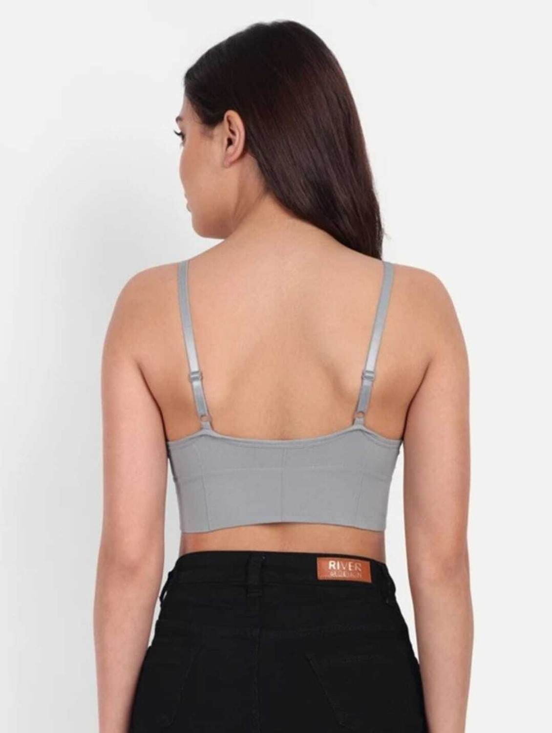 Image of SAARWEAR Pack of 3 Women Bralette Lightly Padded Bra (Grey, Black, Pink)