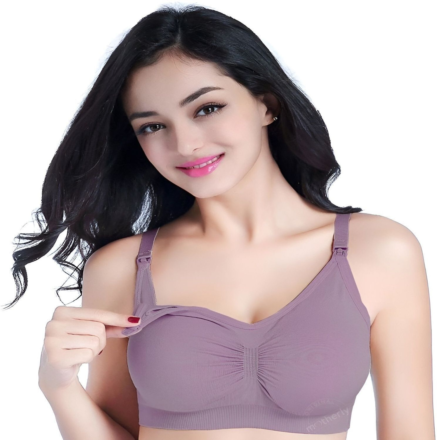 Image of Wonder Queen Nursing Bras for Breastfeeding & Pregnancy Wireless, Extenders & Clips Women Maternity /Nursing Lightly Padded Bra