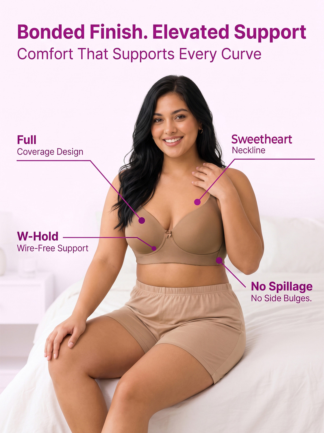 Image of Sushme SUSHME Women's Cotton Full Coverage EverydayT-Shirt Bonded Bra Women T-Shirt Lightly Padded Bra