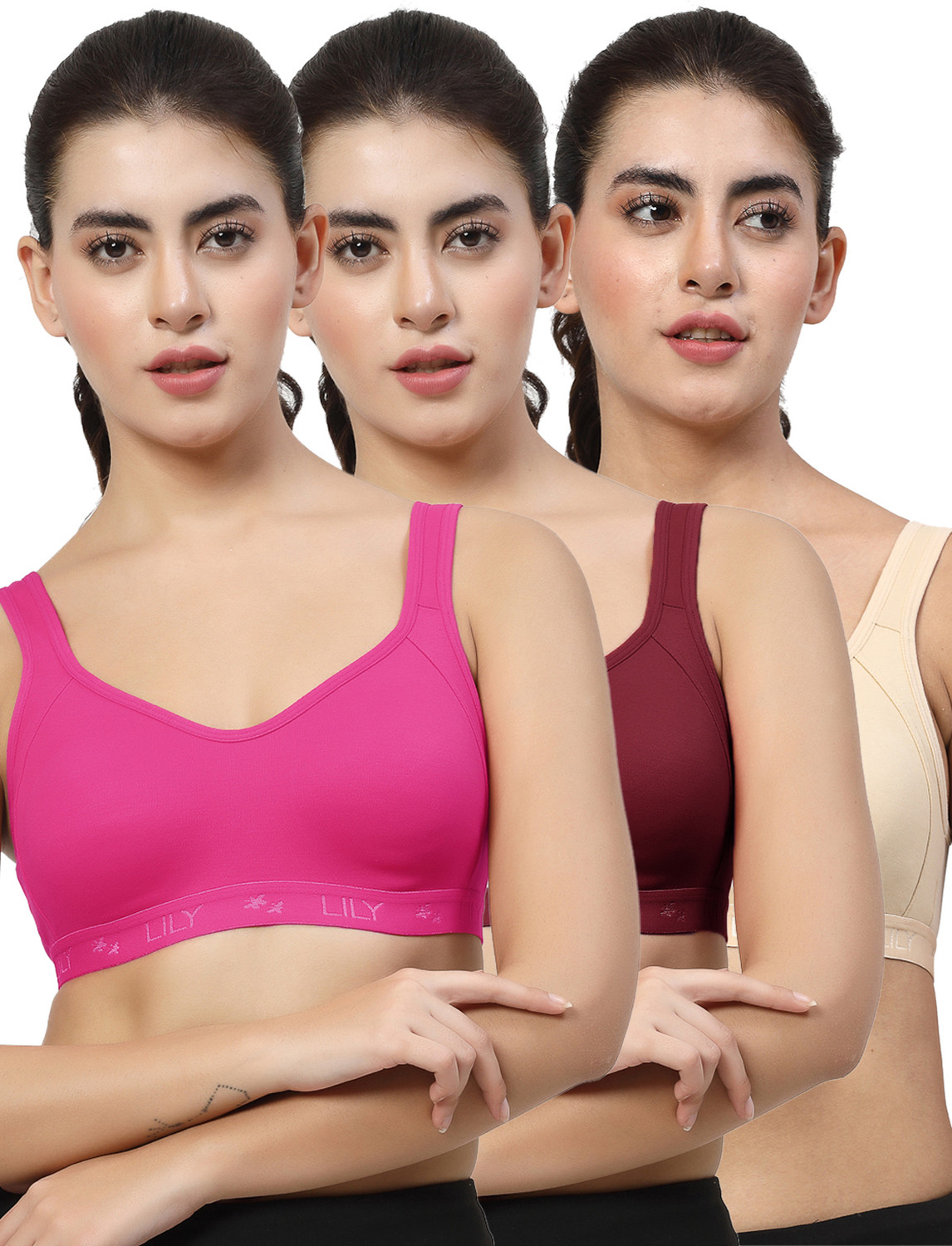 Image of LILY Strops555 Women Sports Non Padded Bra