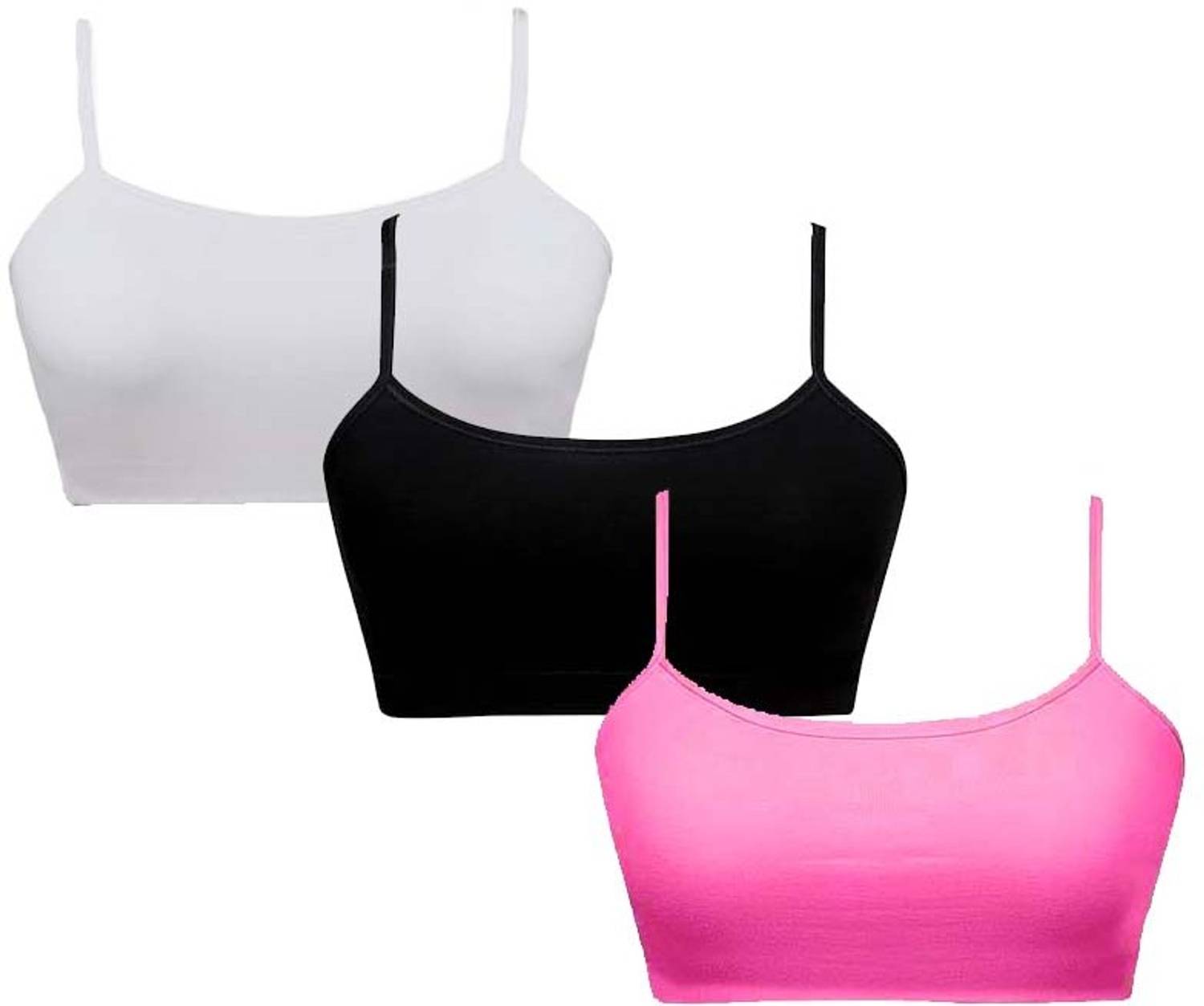 BRAABAA Pack of 3 Girls non padded beginner cotton sports bra Girls Training/Beginners Non Padded Bra