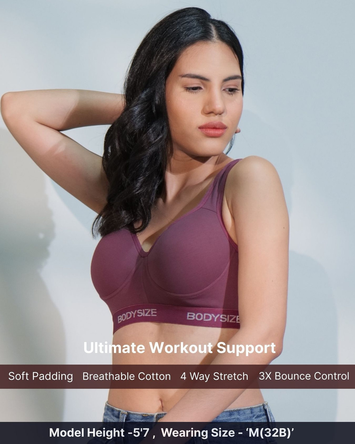 Image of BODYSIZE Women Sports Heavily Padded Bra