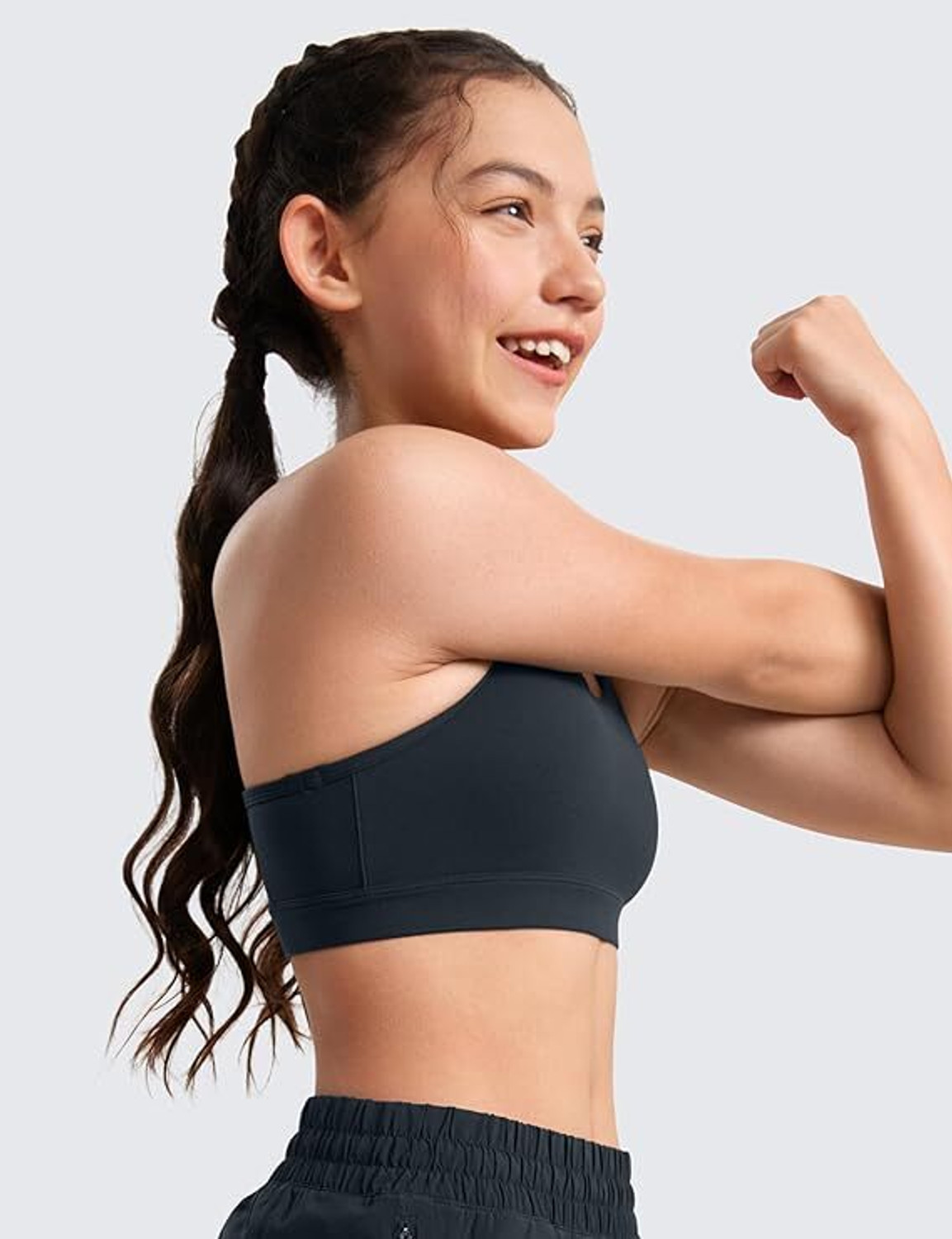 Image of BRAAFEE Pack of 3 Girls Non Padded fully stretchable High Coverage Bra (Multicolor) Girls Sports Non Padded Bra