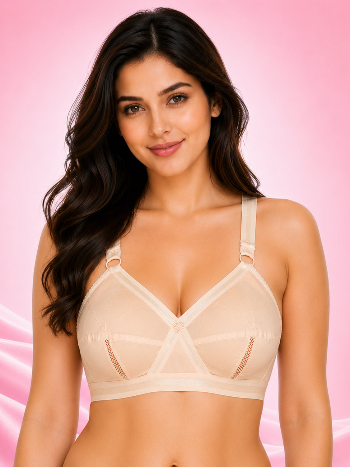 SONA Women's Perfecto Cotton Full Coverage Plus Size Non-Padded Wirefree Everyday Bra Women Full Coverage Non Padded Bra
