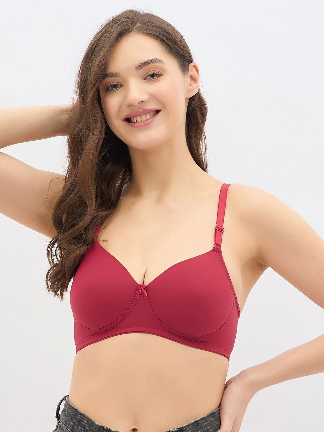 Image of Clovia Women T-Shirt Lightly Padded Bra (Maroon)