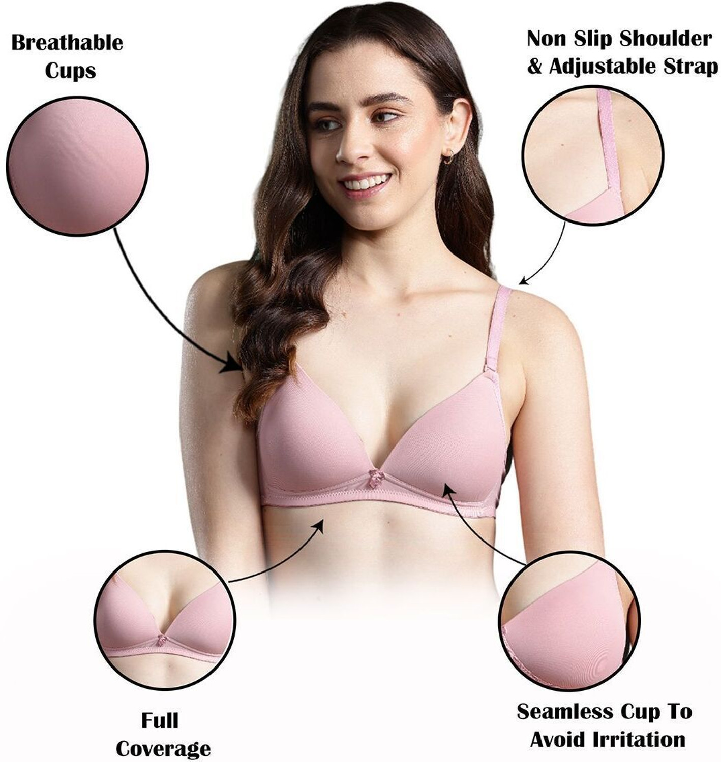 Image of Dressberry Women T-Shirt Lightly Padded Bra