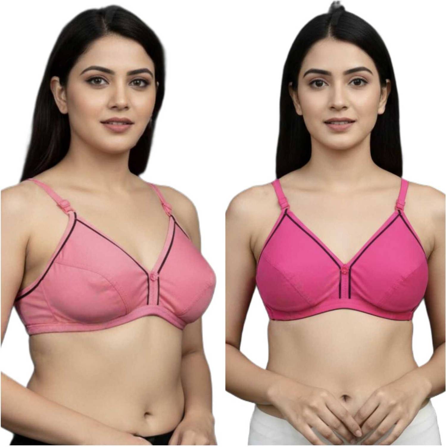 AMPIRE STORE FKT-AMP-BLK/MRN_BRA-32 Women Everyday Non Padded Bra