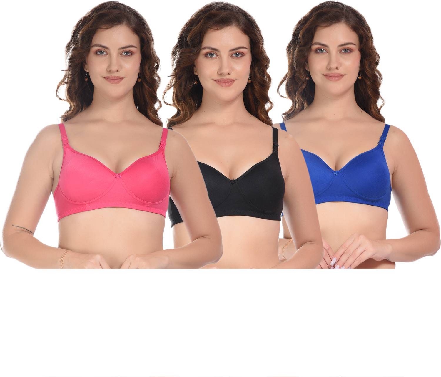 ALZENA ALZENA WOMEN BRA PACK OF 3 Women Full Coverage Non Padded Bra