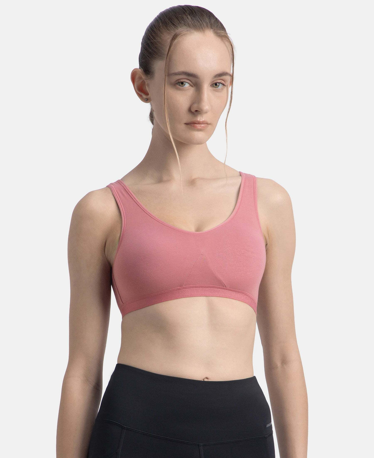 Image of JOCKEY 1376 Super Combed Cotton Elastane Stretch Women Sports Non Padded Bra
