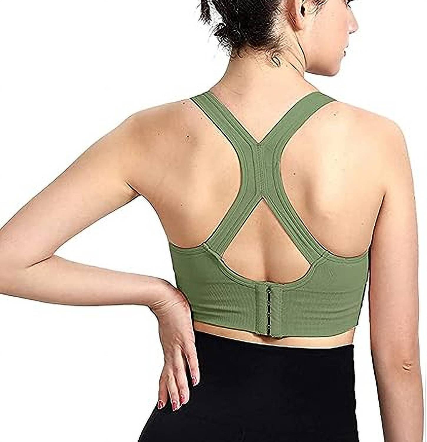 Brachy Brachy Women's Nylon Lightly Padded Wire Free Racerback Sports Bra Women Sports Lightly Padded Bra