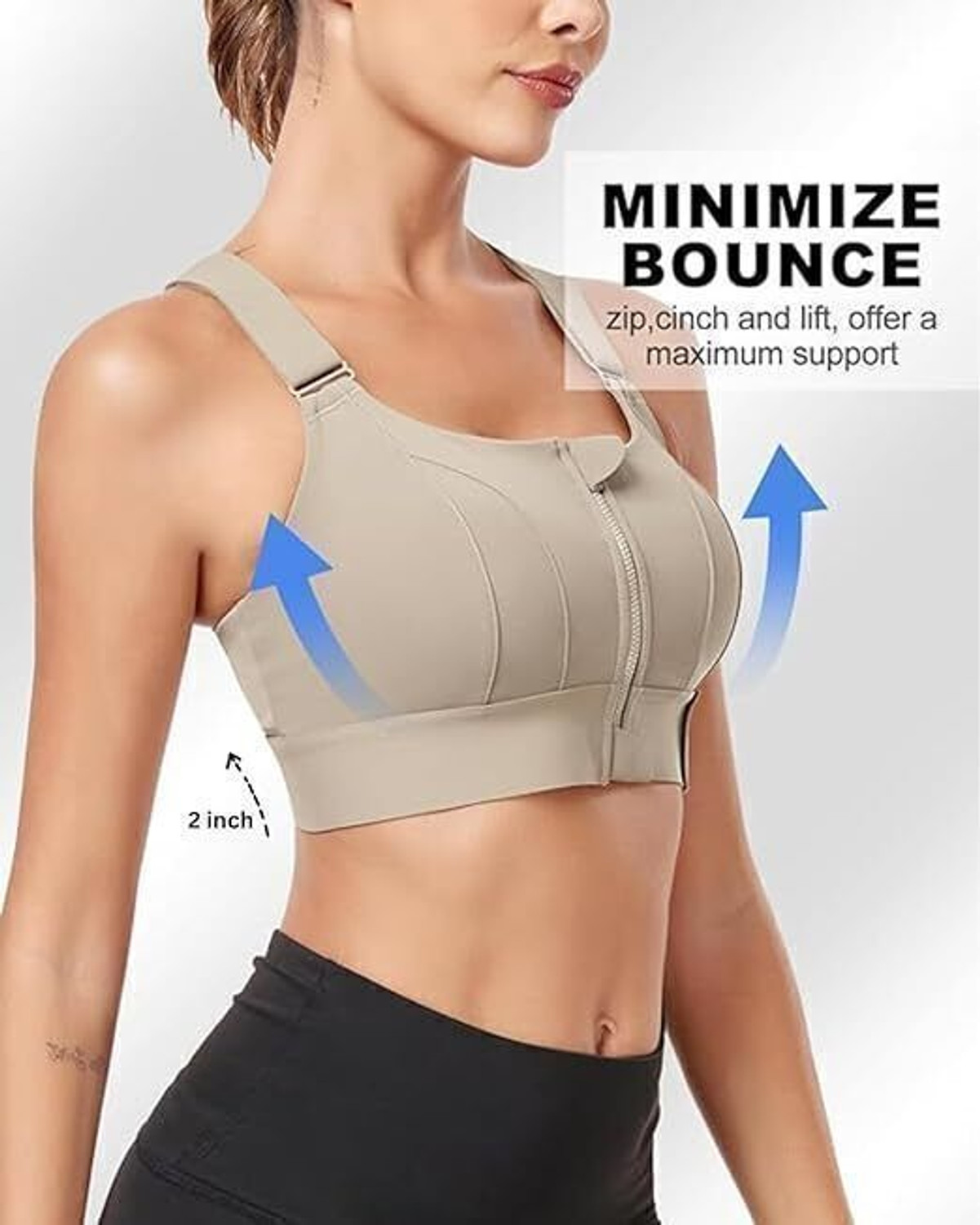 Image of Kesar Lingeries Sports Yoga Bra with Adjustable Straps High Impact Shockproof Brassiere Women Sports Lightly Padded Bra