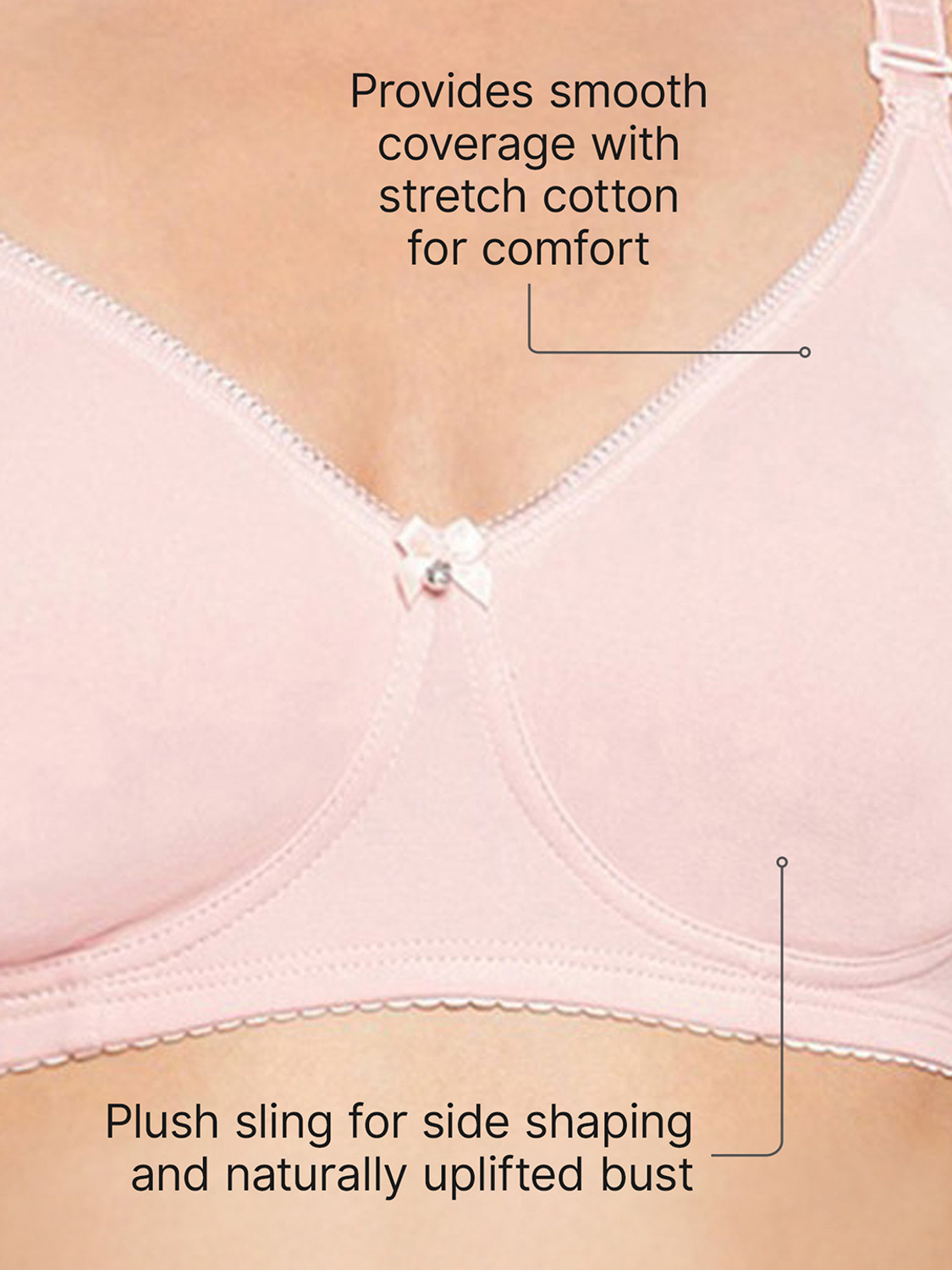 Image of Enamor Women Full Coverage Non Padded Bra (Pink)