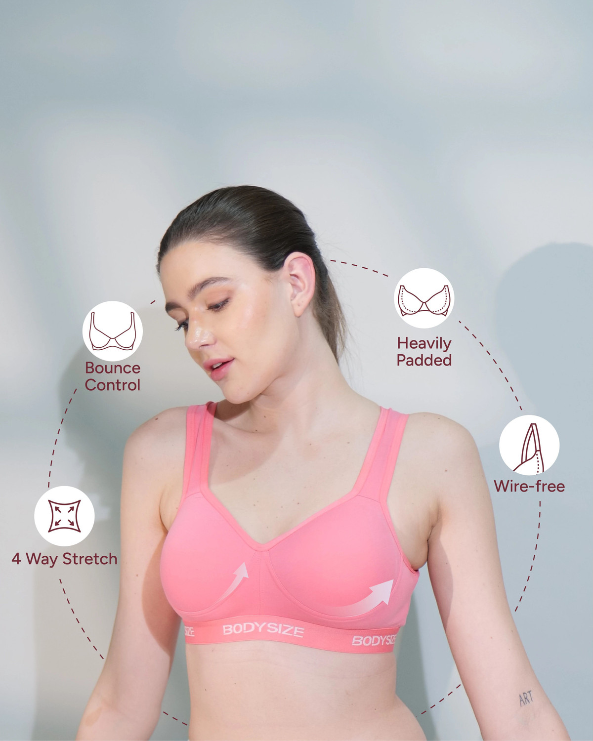 Image of BODYSIZE Women Sports Heavily Padded Bra