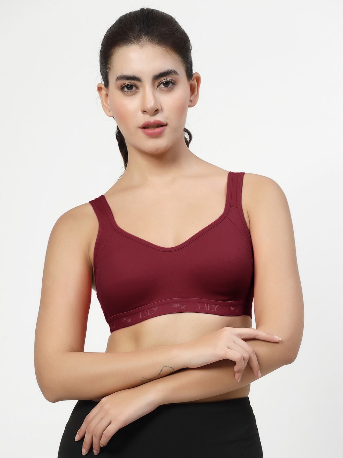 Image of LILY Strops555 Women Sports Non Padded Bra
