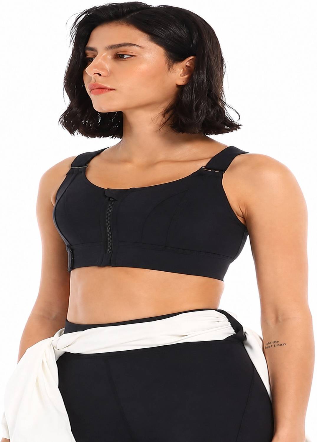 gvv Women's Front Zip High Support Sports Bra - Image 2