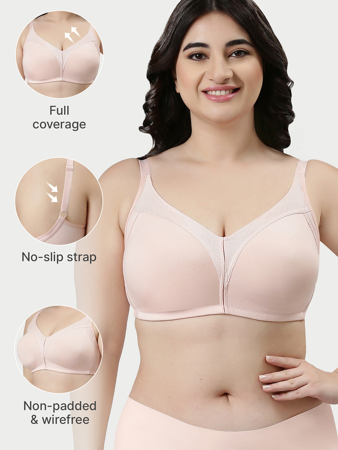 Image of Enamor Women Everyday Non Padded Bra (Pink)