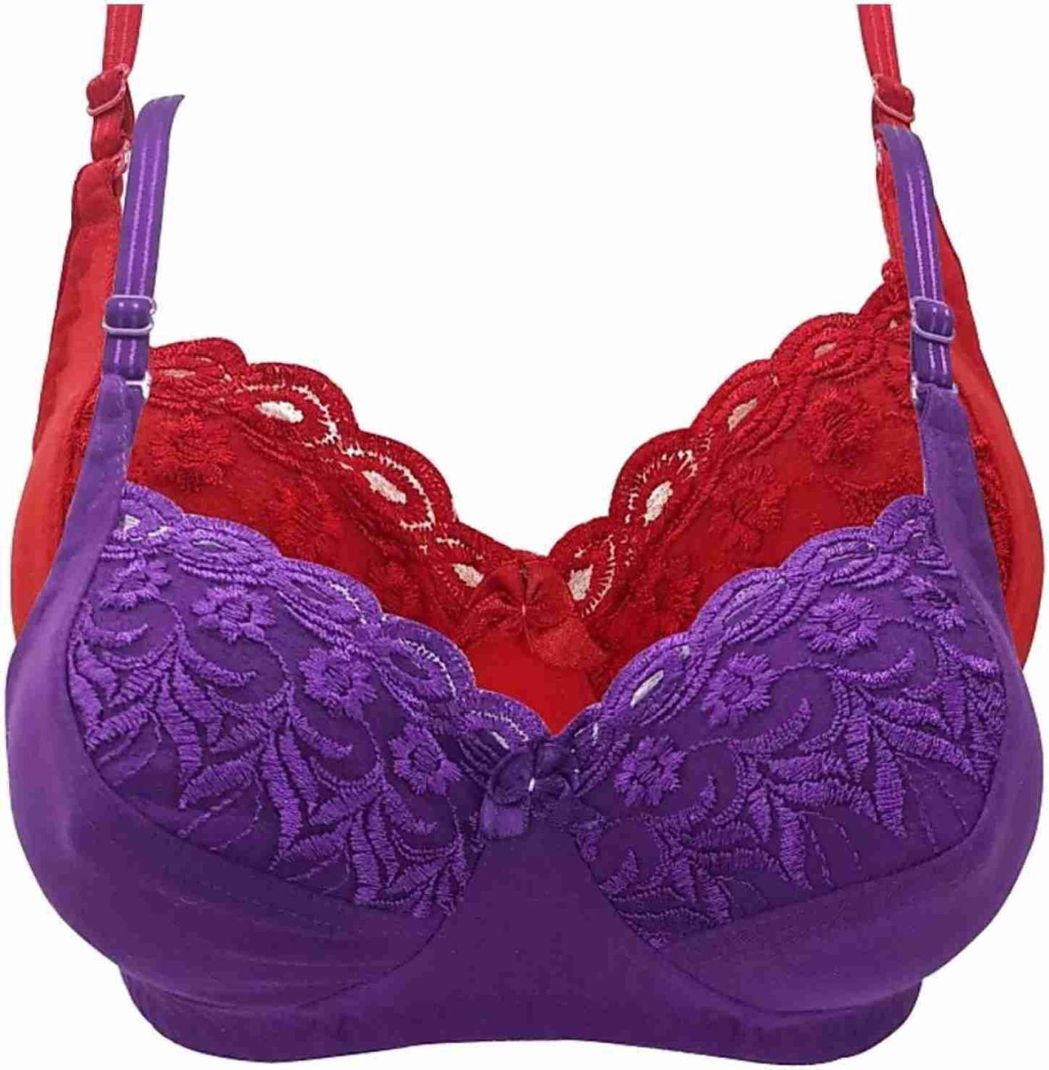 BLUE-WELL Combo Bra Set of 2 Women Full Coverage Non Padded Bra