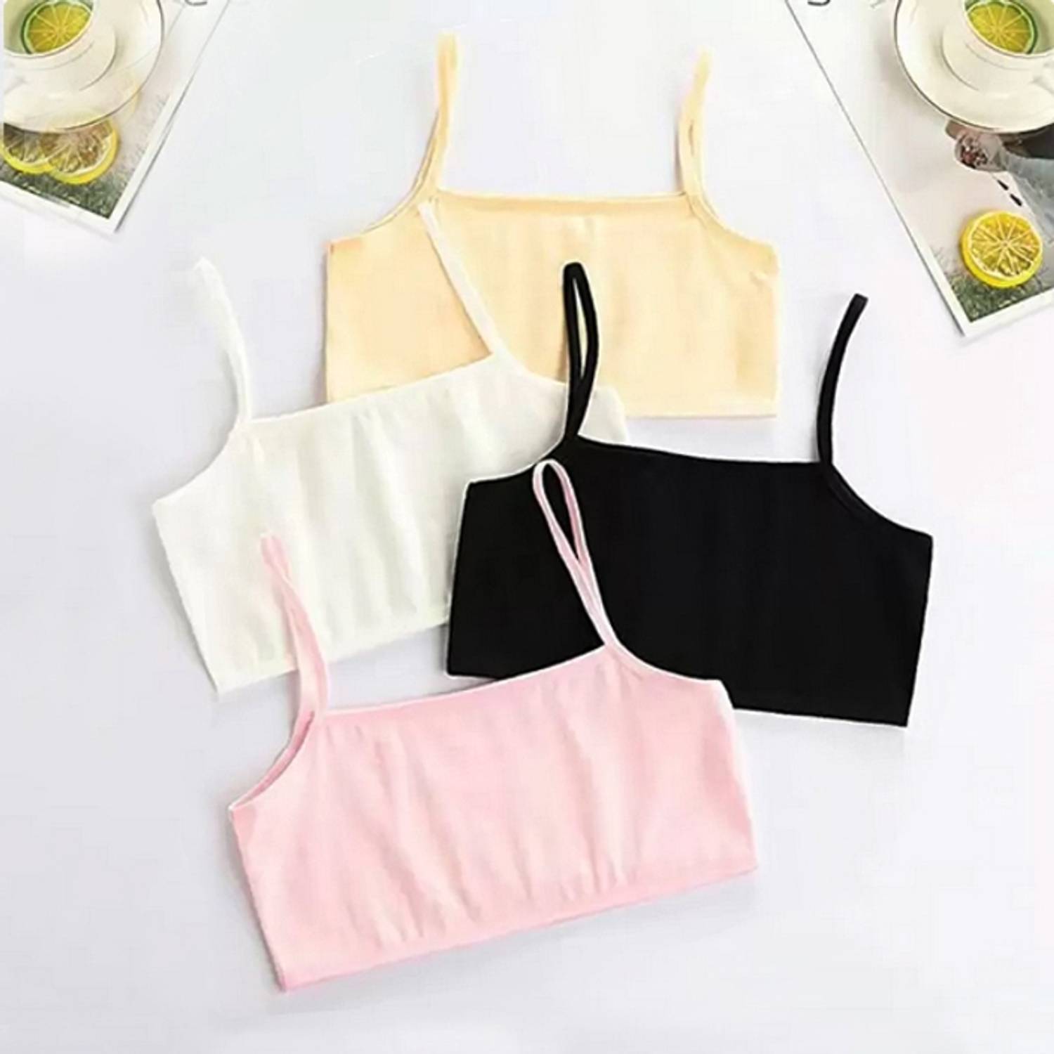 BRAABAA Pack of 4 Women non padded beginner sports bra Women Sports Non Padded Bra