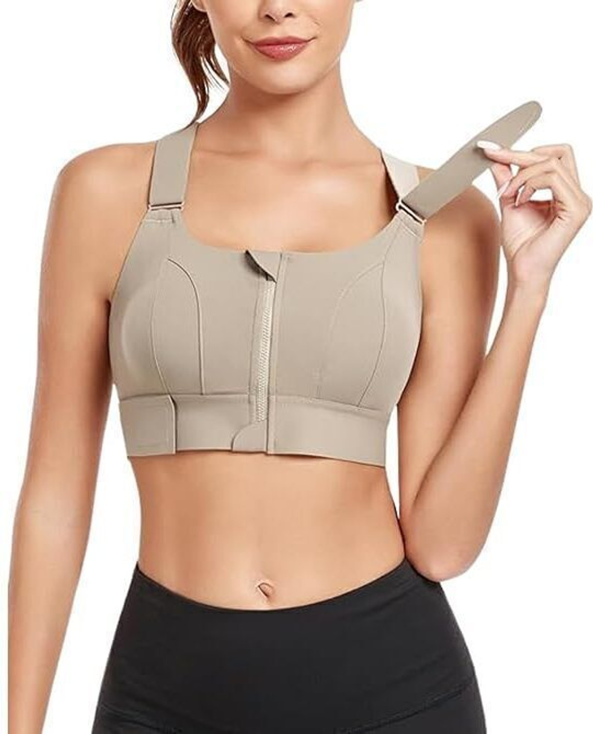 Image of Kesar Lingeries Sports Yoga Bra with Adjustable Straps High Impact Shockproof Brassiere Women Sports Lightly Padded Bra