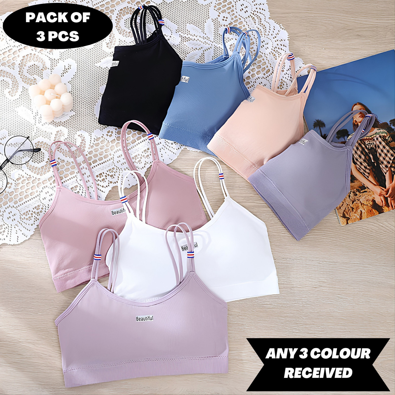 Image of Brafee Women Cami Bra Lightly Padded Bra