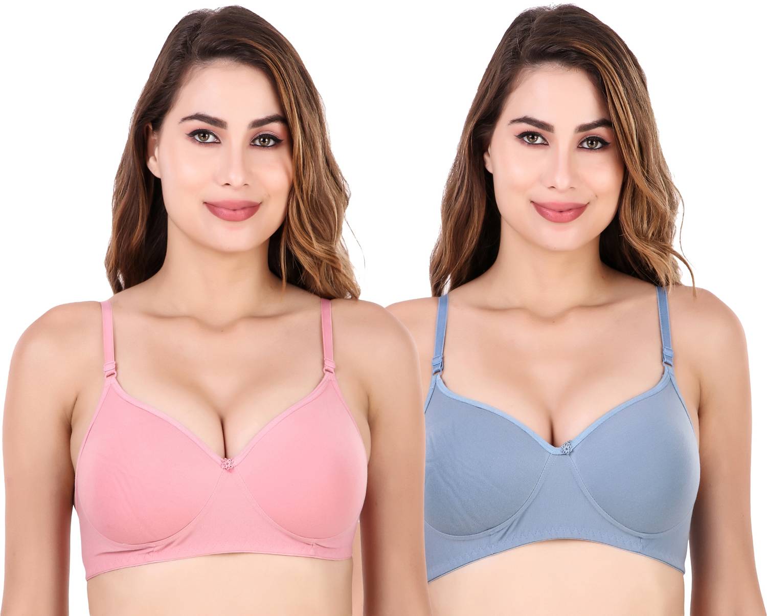 Aayat Enterprises Pack of 2 Padded Bra Cotton Bra Women Everyday Lightly Padded Bra