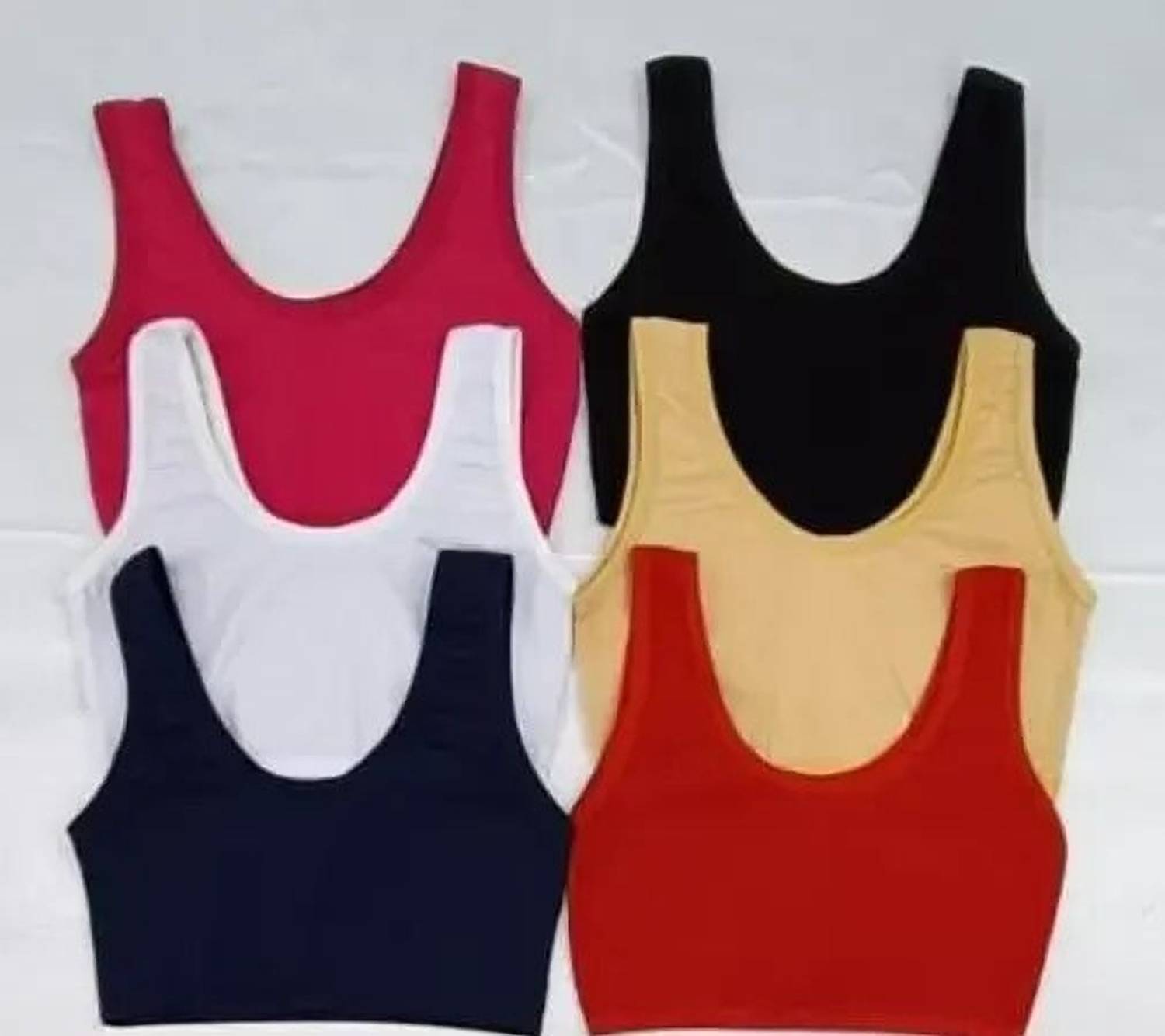 Adgaon Air Sports Bra (Free Size, Fits Best- 28-34)Pack of 6 Women Everyday Non Padded Bra