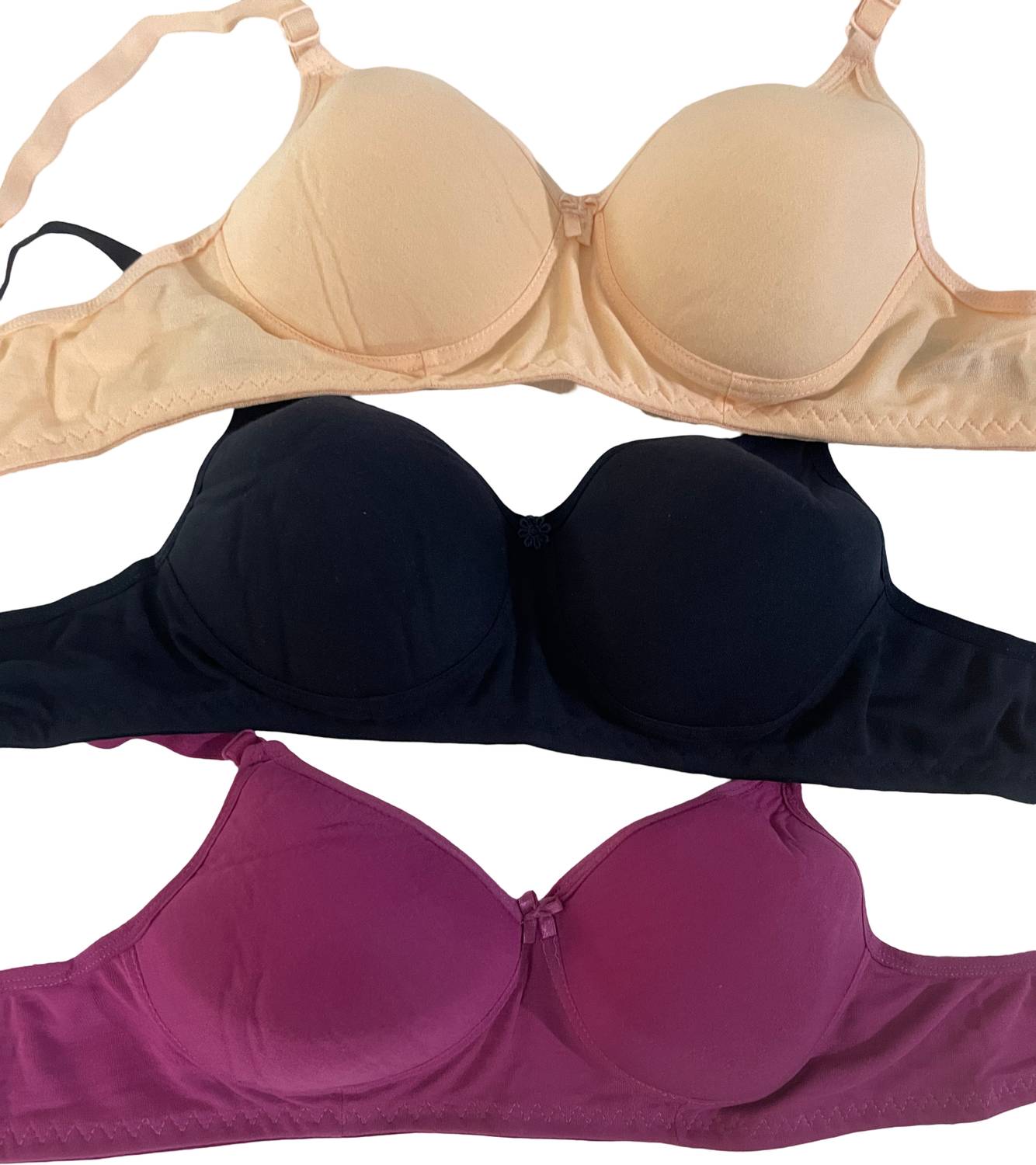 ALZENA Pack of 3 Women Push-up Lightly Padded Bra (Multicolor) Women Full Coverage Lightly Padded Bra
