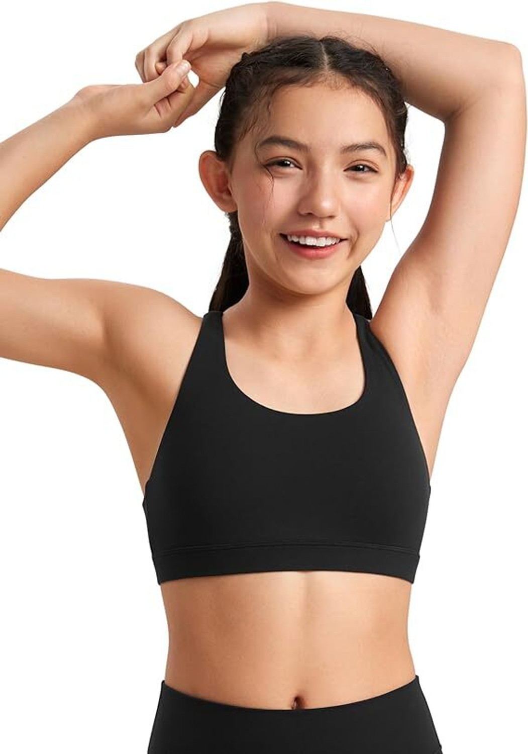 Image of BRAAFEE Pack of 2 Girls Non Padded fully stretchable High Coverage Bra (Multicolor) Girls Sports Non Padded Bra