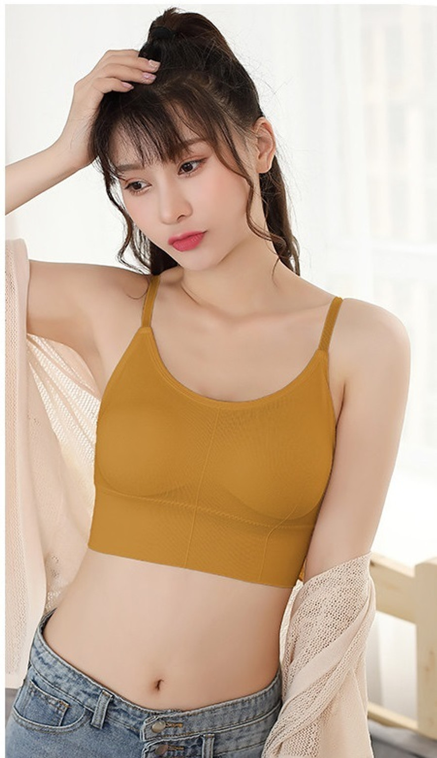 Image of Hirrnik Women T-Shirt Lightly Padded Combo bra Women Cami Bra Lightly Padded Bra