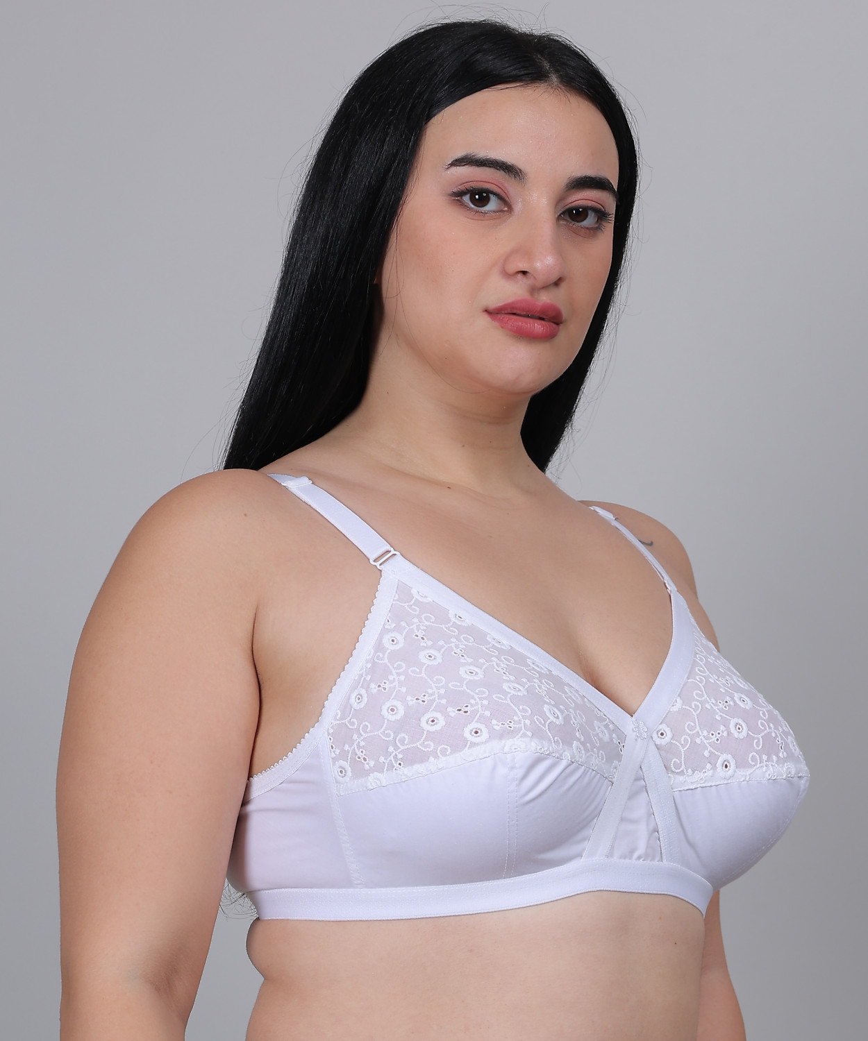 Image of felizia Women Full Coverage Non Padded Bra (White)