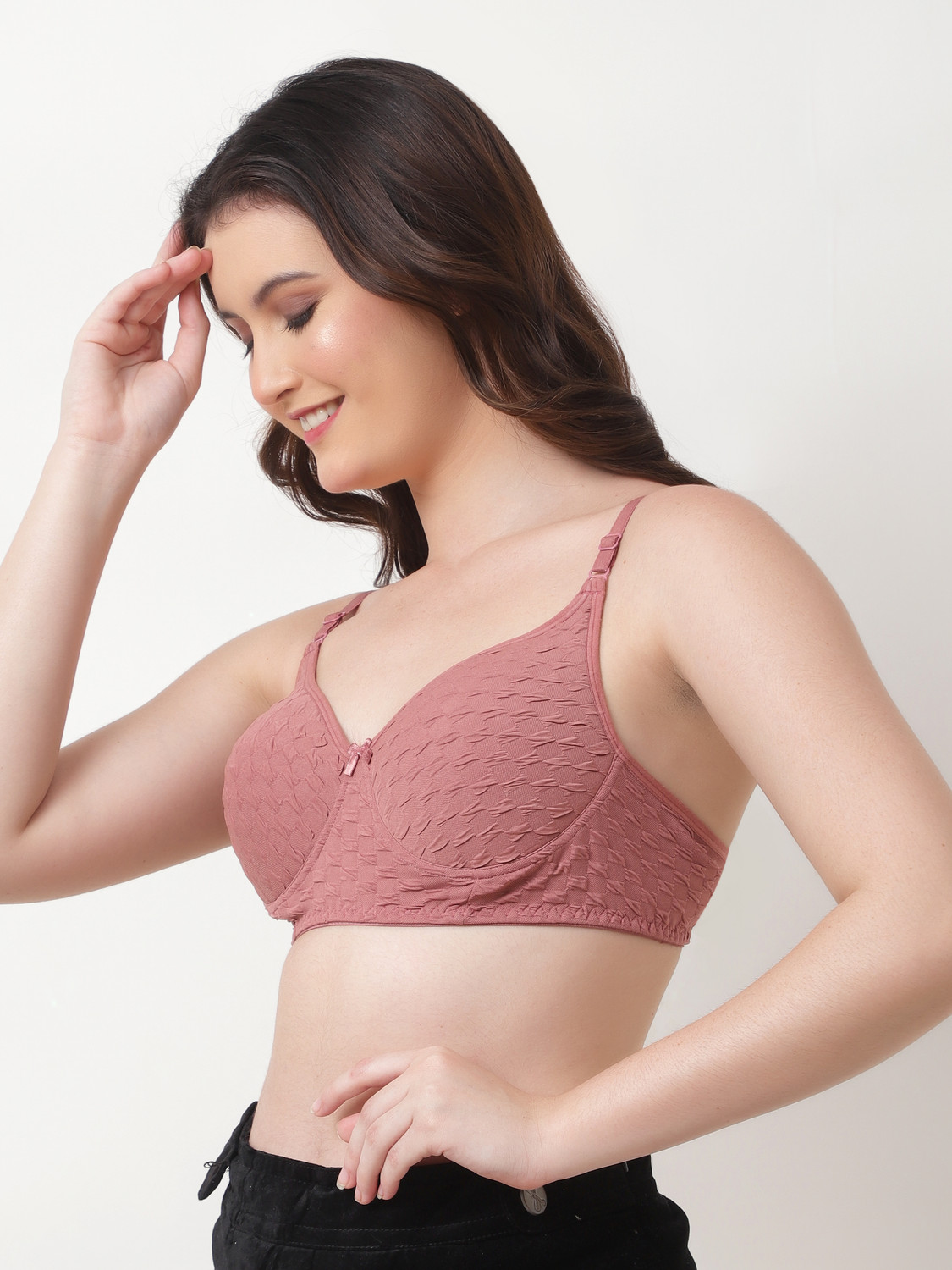 Image of Funahme Pack of 3 Women T-Shirt Lightly Padded Bra (Multicolor)