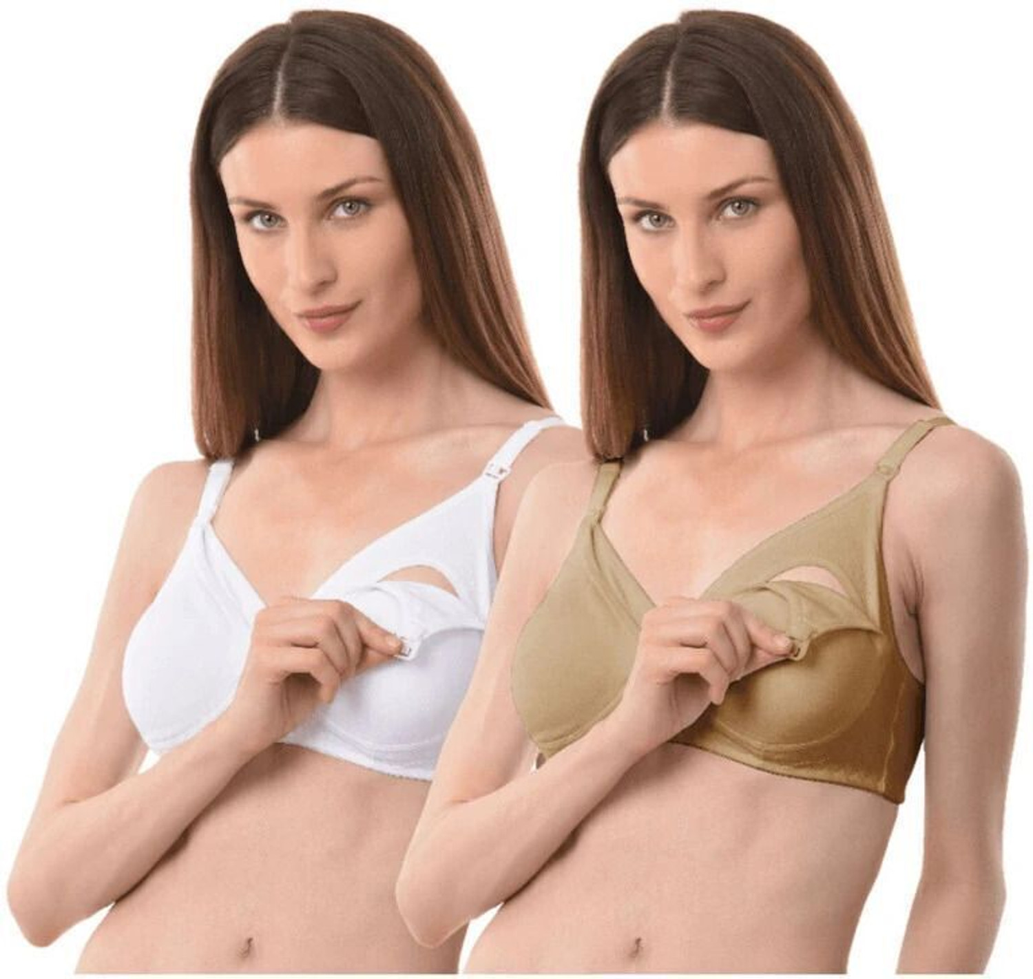 Image of Vanila Women Cotton Non-Padded Front Open Nursing Bra Women Maternity /Nursing Non Padded Bra
