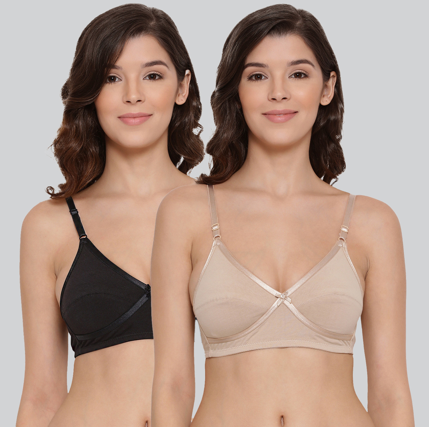Image of Lyra Pack of 2 Women Everyday Non Padded Bra (Multicolor)